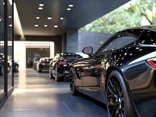 豪华车库中的精致跑车