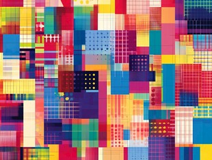 多彩方块抽象图案背景