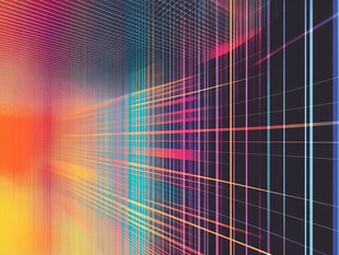 炫彩线条构成的科幻空间