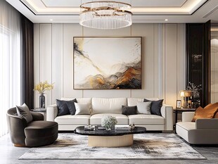 现代简约风优雅客厅场景