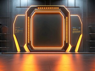 未来感科幻风虚拟屏幕装置