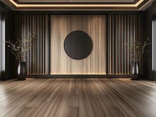 中式简约风室内空旷空间