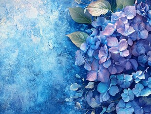 蓝紫色绣球花背景图