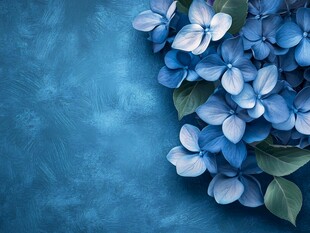 蓝色绣球花的优雅景致