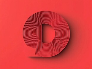 红色立体字母P创意展示