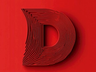 立体红色字母D创意呈现