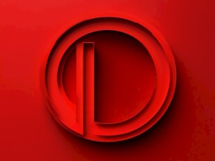 红色立体圆环创意造型