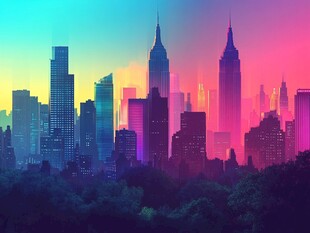 梦幻都市天际线夜景