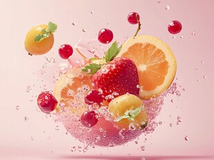 水果飞溅 缤纷果汁瞬间