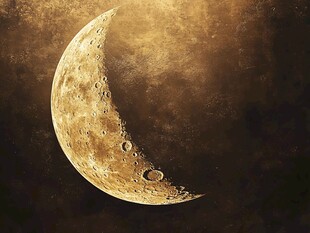 金色弯月 神秘宇宙景象