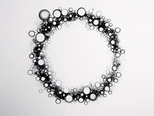 黑白气泡环形艺术图案