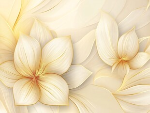 淡雅黄白花朵梦幻背景图