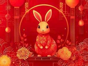 喜庆兔年 红火新春景象