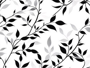 黑白枝叶图案纹理背景