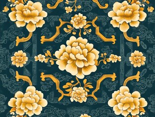 中式古典花卉图案纹饰