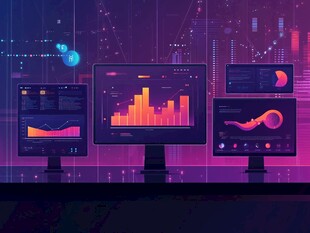 科技感数据可视化电脑画面