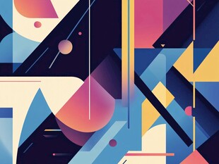 抽象几何色彩艺术画面