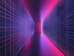 未来感霓虹线条科技隧道