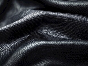 黑色蜥蜴纹皮革纹理特写