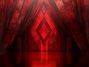 红色神秘舞台幕布场景