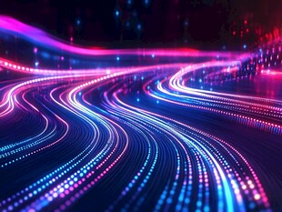 炫彩流动光线科技感背景