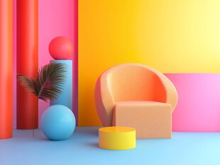 多彩几何家具场景展示