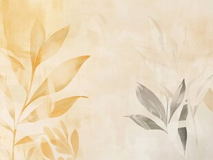 金色树叶水彩背景图