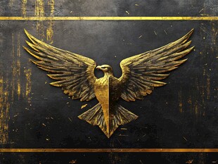 金色飞鹰金属质感艺术图案
