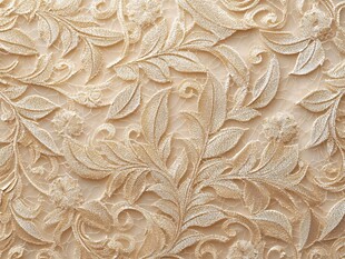 精美金色叶纹刺绣面料