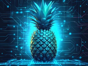 科技风发光菠萝奇幻图像