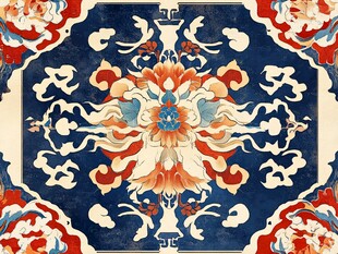 中式传统花卉纹样图案