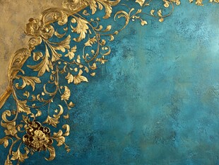 蓝底金饰奢华复古背景