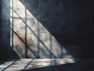 墙上映射的光影斑驳画面