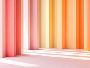 多彩渐变柱体的梦幻空间