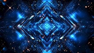 炫彩科技风蓝色几何光影背景