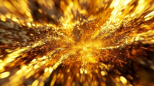 金色闪耀粒子爆炸特效