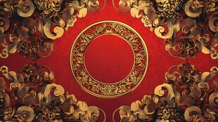 中式红金华丽装饰图案