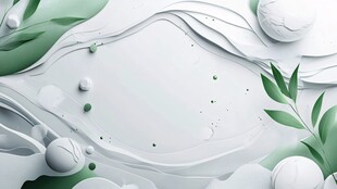 清新绿植3D抽象背景图