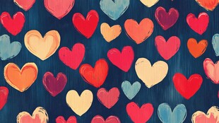 多彩爱心图案背景