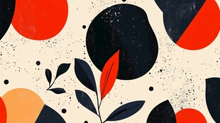 几何植物图案的创意背景