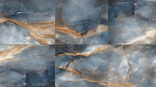 蓝金大理石瓷砖纹理特写