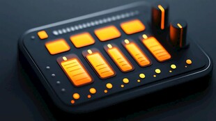 炫酷黑橙配色音乐控制台