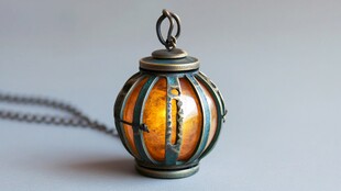 复古灯笼造型金属项链