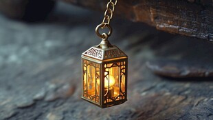 复古小灯笼挂饰散发暖光