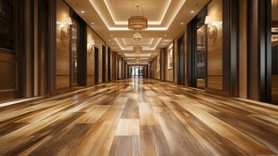 豪华宽敞的酒店走廊空间