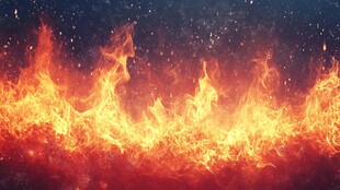 熊熊烈火燃烧的震撼场景