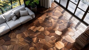 时尚拼花木地板室内场景