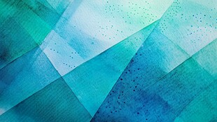 蓝绿渐变几何水彩纹理背景