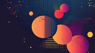 抽象几何多彩圆形背景图