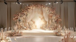 梦幻米色系婚礼浪漫舞台